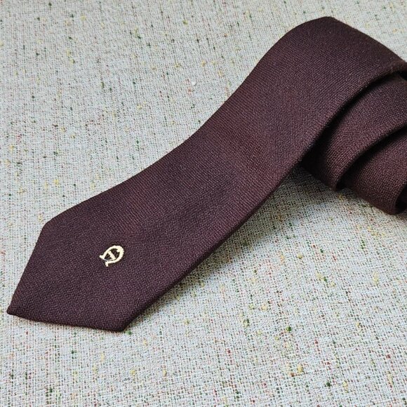 Vintage Etienne Aigner Men Ties Dark Brown Clasic Necktie - Picture 1 of 10